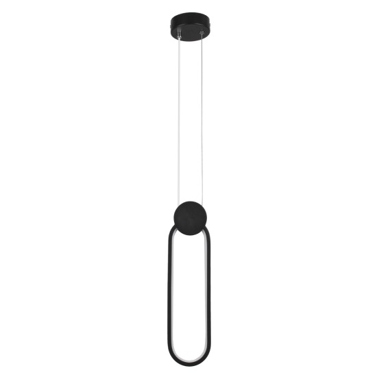 ILDI 61088 Κρεμαστό Φωτιστικό Οροφής Design LED CCT 12W 1440lm 300° AC 220-240V - Εναλλαγή Φωτισμού μέσω Διακόπτη On/Off All In One Ψυχρό 6000k+Φυσικό 4500k+Θερμό 2700k Μ10 x Π2.3 x Υ38cm - Μαύρο