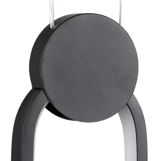 ILDI 61088 Μοντέρνο Κρεμαστό Φωτιστικό Οροφής LED 12W 1440lm 300° AC 220-240V IP20 Ρυθμιζόμενο Λευκό CCT με On/Off 2700K/4500K/6000K - Lumileds SMD Chip - Μαύρο Ματ- Μ10 x Π2.3 x Υ38cm - 3 Χρόνια Εγγύηση