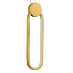 ILDI 61090 Μοντέρνο Κρεμαστό Φωτιστικό Οροφής LED 12W 1440lm 300° AC 220-240V IP20 Ρυθμιζόμενο Λευκό CCT με On/Off 2700K/4500K/6000K - Lumileds SMD Chip - Χρυσό Βούρτσας - Μ10 x Π2.3 x Υ38cm - 3 Χρόνια Εγγύηση