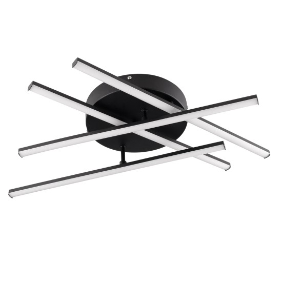 DRACO 61095 Μοντέρνο Φωτιστικό Οροφής LED 60W 7380lm 120° AC 220-240V IP20 Ρυθμιζόμενο Λευκό CCT με Χειριστήριο από 2700K έως 6000K Dimmable - Lumileds SMD Chip - Μαύρο Ματ - Μ60 x Π60 x Υ11cm - 3 Χρόνια Εγγύηση