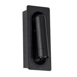 MANHATTAN 61097 Μοντέρνο Φωτιστικό Τοίχου - Απλίκα Ξενοδοχείου Reading Light LED 3W 405lm 36° AC 220-240V IP20 Φυσικό Λευκό 4500K - Bridgelux COB Chip & TÜV SÜD Driver - Μαύρο - Μ7 x Π7 x Υ17cm - 3 Χρόνια Εγγύηση