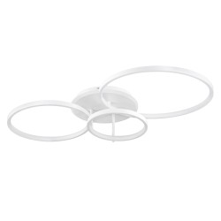 NEMESIS 61109 Μοντέρνο Φωτιστικό Οροφής LED 98W 11858lm 360° AC 220-240V IP20 Ρυθμιζόμενο Λευκό CCT με Χειριστήριο από 2700K έως 6000K Dimmable - Lumileds SMD Chip - Λευκό Ματ - Μ89 x Π60 x Υ19cm - 3 Χρόνια Εγγύηση