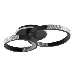 DIAMOND 61111 Μοντέρνο Φωτιστικό Οροφής LED 67W 8078lm 360° AC 220-240V IP20 Ρυθμιζόμενο Λευκό CCT με Χειριστήριο από 2700K έως 6000K Dimmable - Lumileds SMD Chip - Μαύρο Ματ - Μ60 x Π40 x Υ14cm - 3 Χρόνια Εγγύηση