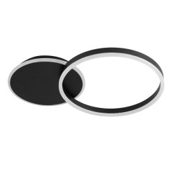 VENOM 61117 Μοντέρνο Φωτιστικό Οροφής LED 45W 5445lm 360° AC 220-240V IP20 Ρυθμιζόμενο Λευκό CCT με Χειριστήριο από 2700K έως 6000K Dimmable - Lumileds SMD Chip - Μαύρο Ματ - Μ60 x Π40 x Υ7.5cm - 3 Χρόνια Εγγύηση