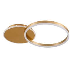 VENOM 61119 Μοντέρνο Φωτιστικό Οροφής LED 45W 5445lm 360° AC 220-240V IP20 Ρυθμιζόμενο Λευκό CCT με Χειριστήριο από 2700K έως 6000K Dimmable - Lumileds SMD Chip - Χρυσό Βούρτσας - Μ60 x Π40 x Υ7.5cm - 3 Χρόνια Εγγύηση