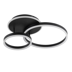 VENOM 61120 Μοντέρνο Φωτιστικό Οροφής LED 67W 8107lm 360° AC 220-240V IP20 Ρυθμιζόμενο Λευκό CCT με Χειριστήριο από 2700K έως 6000K Dimmable - Lumileds SMD Chip - Μαύρο Ματ - Μ60 x Π40 x Υ12.5cm - 3 Χρόνια Εγγύηση