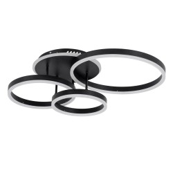 VENOM 61123 Μοντέρνο Φωτιστικό Οροφής LED 100W 12100lm 360° AC 220-240V IP20 Ρυθμιζόμενο Λευκό CCT με Χειριστήριο από 2700K έως 6000K Dimmable - Lumileds SMD Chip - Μαύρο Ματ - Μ70 x Π40 x Υ16cm - 3 Χρόνια Εγγύηση