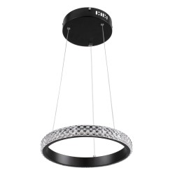 DIAMOND 61126 Μοντέρνο Κρεμαστό Φωτιστικό Οροφής LED 20W 2356lm 360° AC 220-240V IP20 Ρυθμιζόμενο Λευκό CCT με Χειριστήριο από 2700K έως 6000K Dimmable - Lumileds SMD Chip - Μαύρο Ματ - Μ25 x Π25 x Υ3cm - 3 Χρόνια Εγγύηση