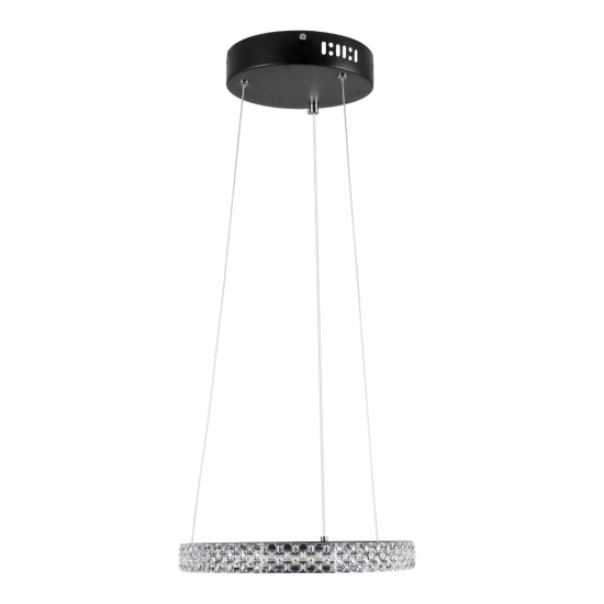 DIAMOND 61126 Κρεμαστό Φωτιστικό Δαχτυλίδι-Κύκλος LED CCT 20W 2356lm 360° AC 220-240V - Εναλλαγή Φωτισμού μέσω Τηλεχειριστηρίου All In One Ψυχρό 6000k+Φυσικό 4500k+Θερμό 2700k Dimmable Φ25cm - Μαύρο - 3 Years Warranty