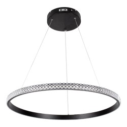 DIAMOND 61130 Μοντέρνο Κρεμαστό Φωτιστικό Οροφής LED 45W 5230lm 360° AC 220-240V IP20 Ρυθμιζόμενο Λευκό CCT με Χειριστήριο από 2700K έως 6000K Dimmable - Lumileds SMD Chip - Μαυρό Ματ - Μ60 x Π60 x Υ3cm - 3 Χρόνια Εγγύηση