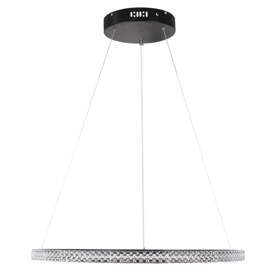 DIAMOND 61130 Μοντέρνο Κρεμαστό Φωτιστικό Οροφής LED 45W 5230lm 360° AC 220-240V IP20 Ρυθμιζόμενο Λευκό CCT με Χειριστήριο από 2700K έως 6000K Dimmable - Lumileds SMD Chip - Μαυρό Ματ - Μ60 x Π60 x Υ3cm - 3 Χρόνια Εγγύηση