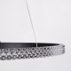 DIAMOND 61130 Μοντέρνο Κρεμαστό Φωτιστικό Οροφής LED 45W 5230lm 360° AC 220-240V IP20 Ρυθμιζόμενο Λευκό CCT με Χειριστήριο από 2700K έως 6000K Dimmable - Lumileds SMD Chip - Μαυρό Ματ - Μ60 x Π60 x Υ3cm - 3 Χρόνια Εγγύηση