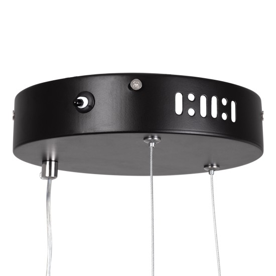 DIAMOND 61130 Μοντέρνο Κρεμαστό Φωτιστικό Οροφής LED 45W 5230lm 360° AC 220-240V IP20 Ρυθμιζόμενο Λευκό CCT με Χειριστήριο από 2700K έως 6000K Dimmable - Lumileds SMD Chip - Μαυρό Ματ - Μ60 x Π60 x Υ3cm - 3 Χρόνια Εγγύηση