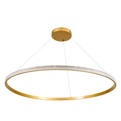 DIAMOND 61135 Μοντέρνο Κρεμαστό Φωτιστικό Οροφής LED 75W 8743lm 360° AC 220-240V IP20 Ρυθμιζόμενο Λευκό CCT με Χειριστήριο από 2700K έως 6000K Dimmable - Lumileds SMD Chip - Χρυσό Βούρτσας - Μ100 x Π100 x Υ3cm - 3 Χρόνια Εγγύηση