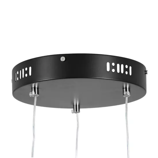 DIAMOND TRIO 61146 Μοντέρνο Κρεμαστό Φωτιστικό Οροφής LED 150W 18379lm 360° AC 220-240V IP20 Ρυθμιζόμενο Λευκό CCT με Χειριστήριο από 2700K έως 6000K Dimmable - Lumileds SMD Chip - Μαυρό Ματ - Μ170 x Π170 x Υ60cm - 3 Χρόνια Εγγύηση