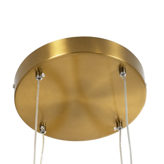 DIAMOND TETRA 61149 Μοντέρνο Κρεμαστό Φωτιστικό Οροφής LED 150W 18379lm 360° AC 220-240V IP20 Ρυθμιζόμενο Λευκό CCT με Χειριστήριο από 2700K έως 6000K Dimmable - Lumileds SMD Chip - Χρυσό Βούρτσας - Μ150 x Π150 x Υ60cm - 3 Χρόνια Εγγύηση