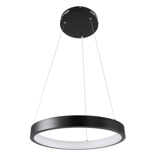 NEMESIS 61155 Μοντέρνο Κρεμαστό Φωτιστικό Οροφής LED 30W 3513lm 360° AC 220-240V IP20 Ρυθμιζόμενο Λευκό CCT με Χειριστήριο από 2700K έως 6000K Dimmable - Lumileds SMD Chip - Μαυρό Ματ - Μ40 x Π40 x Υ4cm - 3 Χρόνια Εγγύηση