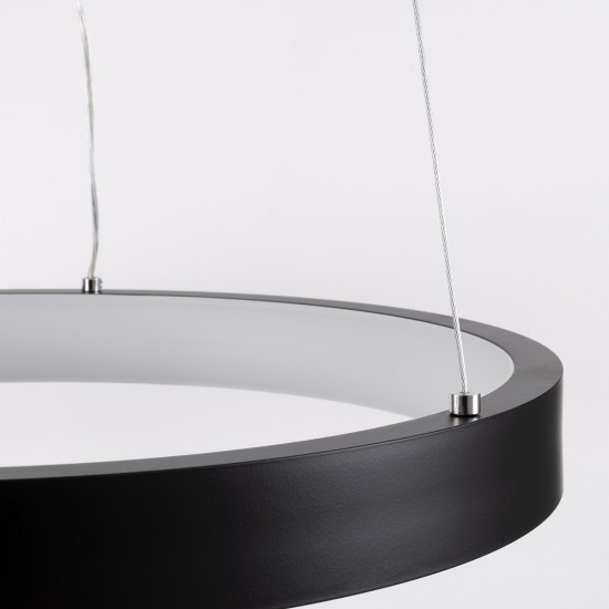 NEMESIS 61155 Μοντέρνο Κρεμαστό Φωτιστικό Οροφής LED 30W 3513lm 360° AC 220-240V IP20 Ρυθμιζόμενο Λευκό CCT με Χειριστήριο από 2700K έως 6000K Dimmable - Lumileds SMD Chip - Μαυρό Ματ - Μ40 x Π40 x Υ4cm - 3 Χρόνια Εγγύηση