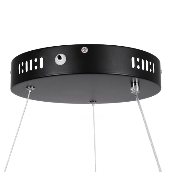 NEMESIS 61155 Μοντέρνο Κρεμαστό Φωτιστικό Οροφής LED 30W 3513lm 360° AC 220-240V IP20 Ρυθμιζόμενο Λευκό CCT με Χειριστήριο από 2700K έως 6000K Dimmable - Lumileds SMD Chip - Μαυρό Ματ - Μ40 x Π40 x Υ4cm - 3 Χρόνια Εγγύηση