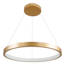 NEMESIS 61160 Μοντέρνο Κρεμαστό Φωτιστικό Οροφής LED 45W 5230lm 360° AC 220-240V IP20 Ρυθμιζόμενο Λευκό CCT με Χειριστήριο από 2700K έως 6000K Dimmable - Lumileds SMD Chip - Χρυσό Βούρτσας - Μ60 x Π60 x Υ4cm - 3 Χρόνια Εγγύηση