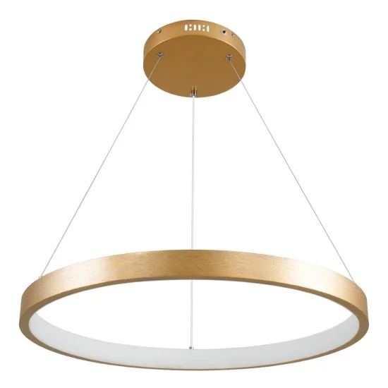 NEMESIS 61160 Μοντέρνο Κρεμαστό Φωτιστικό Οροφής LED 45W 5230lm 360° AC 220-240V IP20 Ρυθμιζόμενο Λευκό CCT με Χειριστήριο από 2700K έως 6000K Dimmable - Lumileds SMD Chip - Χρυσό Βούρτσας - Μ60 x Π60 x Υ4cm - 3 Χρόνια Εγγύηση