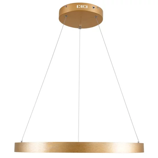 NEMESIS 61160 Μοντέρνο Κρεμαστό Φωτιστικό Οροφής LED 45W 5230lm 360° AC 220-240V IP20 Ρυθμιζόμενο Λευκό CCT με Χειριστήριο από 2700K έως 6000K Dimmable - Lumileds SMD Chip - Χρυσό Βούρτσας - Μ60 x Π60 x Υ4cm - 3 Χρόνια Εγγύηση