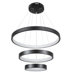 NEMESIS TRIO 61167 Μοντέρνο Κρεμαστό Φωτιστικό Οροφής LED 100W 12123lm 360° AC 220-240V IP20 Ρυθμιζόμενο Λευκό CCT με Χειριστήριο από 2700K έως 6000K Dimmable - Lumileds SMD Chip - Μαύρο Ματ - Μ60 x Π60 x Υ60cm - 3 Χρόνια Εγγύηση