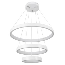 NEMESIS TRIO 61168 Μοντέρνο Κρεμαστό Φωτιστικό Οροφής LED 100W 12123lm 360° AC 220-240V IP20 Ρυθμιζόμενο Λευκό CCT με Χειριστήριο από 2700K έως 6000K Dimmable - Lumileds SMD Chip - Λευκό Ματ - Μ60 x Π60 x Υ60cm - 3 Χρόνια Εγγύηση