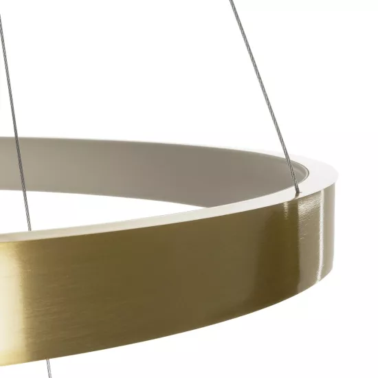 NEMESIS TRIO 61169 Μοντέρνο Κρεμαστό Φωτιστικό Οροφής LED 100W 12123lm 360° AC 220-240V IP20 Ρυθμιζόμενο Λευκό CCT με Χειριστήριο από 2700K έως 6000K Dimmable - Lumileds SMD Chip - Χρυσό Βούρτσας - Μ60 x Π60 x Υ60cm - 3 Χρόνια Εγγύηση