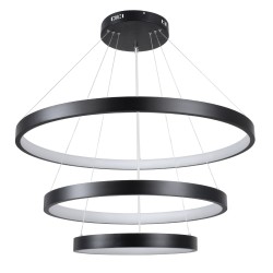NEMESIS TRIO 61170 Μοντέρνο Κρεμαστό Φωτιστικό Οροφής LED 120W 14723lm 360° AC 220-240V IP20 Ρυθμιζόμενο Λευκό CCT με Χειριστήριο από 2700K έως 6000K Dimmable - Lumileds SMD Chip - Μαύρο Ματ - Μ80 x Π80 x Υ80cm - 3 Χρόνια Εγγύηση