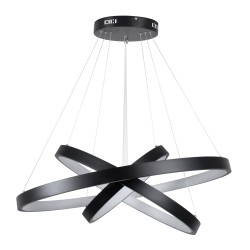 NEMESIS TRIO 61170-DECO Μοντέρνο Κρεμαστό Φωτιστικό Οροφής LED 120W 14723lm 360° AC 220-240V IP20 Ρυθμιζόμενο Λευκό CCT με Χειριστήριο από 2700K έως 6000K Dimmable - Lumileds SMD Chip - Μαύρο Ματ - Μ80 x Π80 x Υ80cm - 3 Χρόνια Εγγύηση