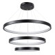 NEMESIS TRIO 61170-DECO Μοντέρνο Κρεμαστό Φωτιστικό Οροφής LED 120W 14723lm 360° AC 220-240V IP20 Ρυθμιζόμενο Λευκό CCT με Χειριστήριο από 2700K έως 6000K Dimmable - Lumileds SMD Chip - Μαύρο Ματ - Μ80 x Π80 x Υ80cm - 3 Χρόνια Εγγύηση