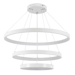 NEMESIS TRIO 61171 Μοντέρνο Κρεμαστό Φωτιστικό Οροφής LED 120W 14723lm 360° AC 220-240V IP20 Ρυθμιζόμενο Λευκό CCT με Χειριστήριο από 2700K έως 6000K Dimmable - Lumileds SMD Chip - Λευκό Ματ - Μ80 x Π80 x Υ80cm - 3 Χρόνια Εγγύηση