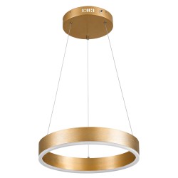 VENOM 61175 Μοντέρνο Κρεμαστό Φωτιστικό Οροφής LED 30W 3513lm 120° AC 220-240V IP20 Ρυθμιζόμενο Λευκό CCT με Χειριστήριο από 2700K έως 6000K Dimmable - Lumileds SMD Chip - Χρυσό Βούρτσας - Μ40 x Π40 x Υ6.5cm - 3 Χρόνια Εγγύηση