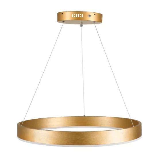 VENOM 61178 Μοντέρνο Κρεμαστό Φωτιστικό Οροφής LED 45W 5269lm 120° AC 220-240V IP20 Ρυθμιζόμενο Λευκό CCT με Χειριστήριο από 2700K έως 6000K Dimmable - Lumileds SMD Chip - Χρυσό Βούρτσας - Μ60 x Π60 x Υ6.5cm - 3 Χρόνια Εγγύηση