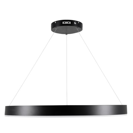 VENOM 61179 Μοντέρνο Κρεμαστό Φωτιστικό Οροφής LED 67W 7863lm 120° AC 220-240V IP20 Ρυθμιζόμενο Λευκό CCT με Χειριστήριο από 2700K έως 6000K Dimmable - Lumileds SMD Chip - Μαύρο Ματ - Μ80 x Π80 x Υ6.5cm - 3 Χρόνια Εγγύηση