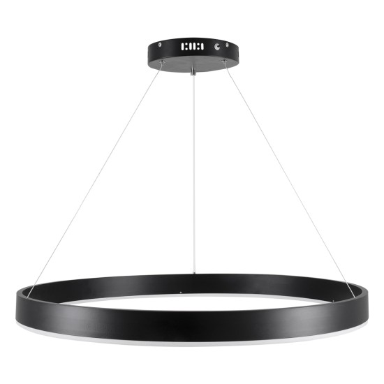 VENOM 61179 Μοντέρνο Κρεμαστό Φωτιστικό Οροφής LED 67W 7863lm 120° AC 220-240V IP20 Ρυθμιζόμενο Λευκό CCT με Χειριστήριο από 2700K έως 6000K Dimmable - Lumileds SMD Chip - Μαύρο Ματ - Μ80 x Π80 x Υ6.5cm - 3 Χρόνια Εγγύηση