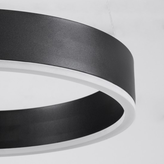 VENOM 61179 Μοντέρνο Κρεμαστό Φωτιστικό Οροφής LED 67W 7863lm 120° AC 220-240V IP20 Ρυθμιζόμενο Λευκό CCT με Χειριστήριο από 2700K έως 6000K Dimmable - Lumileds SMD Chip - Μαύρο Ματ - Μ80 x Π80 x Υ6.5cm - 3 Χρόνια Εγγύηση