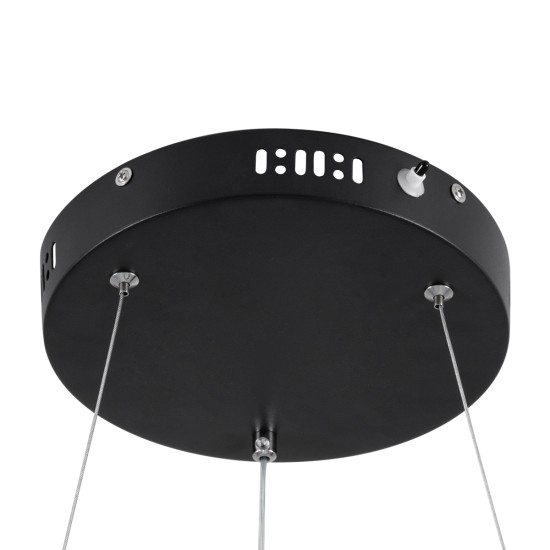 VENOM 61179 Μοντέρνο Κρεμαστό Φωτιστικό Οροφής LED 67W 7863lm 120° AC 220-240V IP20 Ρυθμιζόμενο Λευκό CCT με Χειριστήριο από 2700K έως 6000K Dimmable - Lumileds SMD Chip - Μαύρο Ματ - Μ80 x Π80 x Υ6.5cm - 3 Χρόνια Εγγύηση