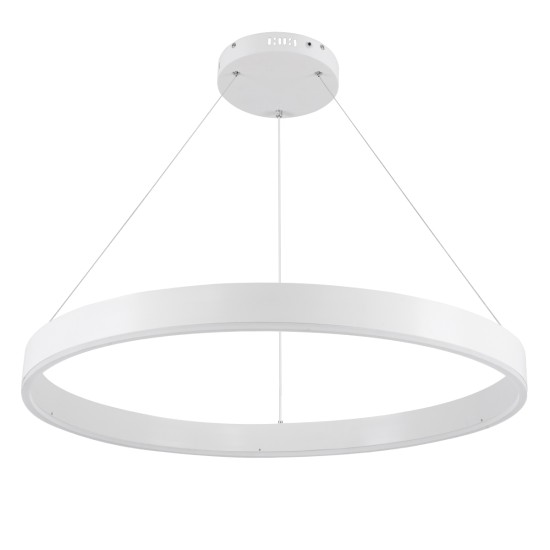 VENOM 61180 Μοντέρνο Κρεμαστό Φωτιστικό Οροφής LED 67W 7863lm 120° AC 220-240V IP20 Ρυθμιζόμενο Λευκό CCT με Χειριστήριο από 2700K έως 6000K Dimmable - Lumileds SMD Chip - Λευκό Ματ - Μ80 x Π80 x Υ6.5cm - 3 Χρόνια Εγγύηση