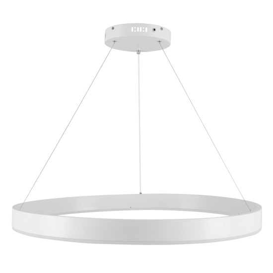 VENOM 61180 Μοντέρνο Κρεμαστό Φωτιστικό Οροφής LED 67W 7863lm 120° AC 220-240V IP20 Ρυθμιζόμενο Λευκό CCT με Χειριστήριο από 2700K έως 6000K Dimmable - Lumileds SMD Chip - Λευκό Ματ - Μ80 x Π80 x Υ6.5cm - 3 Χρόνια Εγγύηση