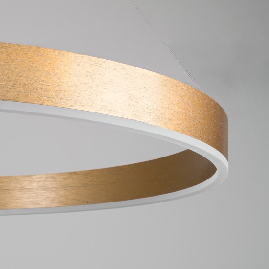 VENOM 61181 Μοντέρνο Κρεμαστό Φωτιστικό Οροφής LED 67W 7863lm 120° AC 220-240V IP20 Ρυθμιζόμενο Λευκό CCT με Χειριστήριο από 2700K έως 6000K Dimmable - Lumileds SMD Chip - Χρυσό Βούρτσας - Μ80 x Π80 x Υ6.5cm - 3 Χρόνια Εγγύηση