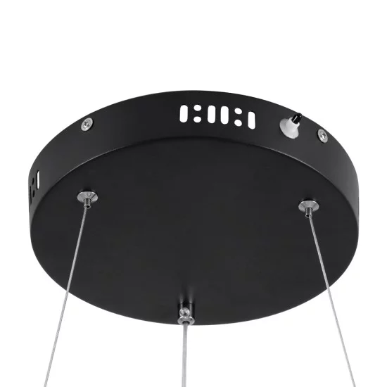 VENOM 61182 Μοντέρνο Κρεμαστό Φωτιστικό Οροφής LED 75W 8818lm 120° AC 220-240V IP20 Ρυθμιζόμενο Λευκό CCT με Χειριστήριο από 2700K έως 6000K Dimmable - Lumileds SMD Chip - Μαύρο Ματ - Μ100 x Π100 x Υ6.5cm - 3 Χρόνια Εγγύηση