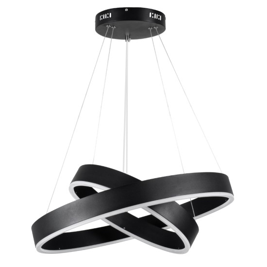 kelvo® VENOM 61185 Μοντέρνο Κρεμαστό Φωτιστικό Οροφής LED 75W 8818lm 120° AC 220-240V IP20 Ρυθμιζόμενο Λευκό CCT με Χειριστήριο από 2700K έως 6000K Dimmable - Lumileds SMD Chip - Μαύρο Ματ - Μ60 x Π60 x Υ40cm - 3 Χρόνια Εγγύηση