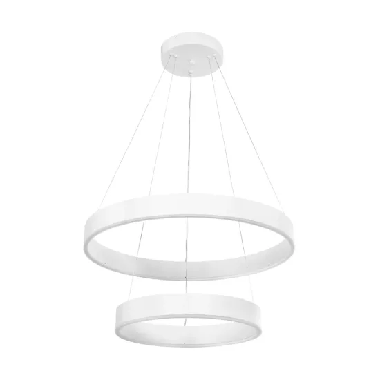 kelvo® VENOM 61186 Μοντέρνο Κρεμαστό Φωτιστικό Οροφής LED 75W 8818lm 120° AC 220-240V IP20 Ρυθμιζόμενο Λευκό CCT με Χειριστήριο από 2700K έως 6000K Dimmable - Lumileds SMD Chip - Λευκό Ματ - Μ60 x Π60 x Υ40cm - 3 Χρόνια Εγγύηση