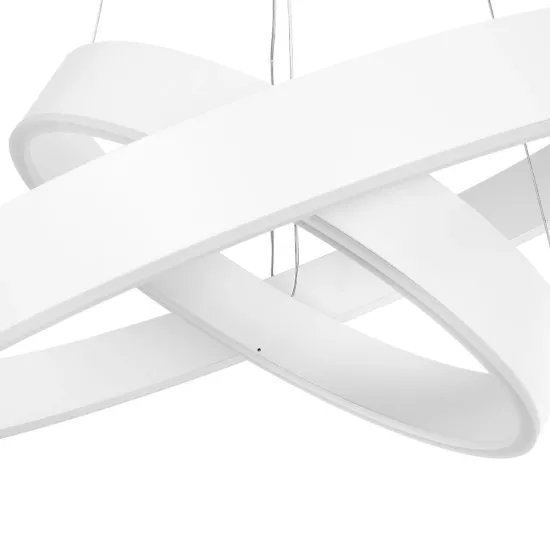 kelvo® VENOM 61186-DECO Μοντέρνο Κρεμαστό Φωτιστικό Οροφής LED 75W 8818lm 120° AC 220-240V IP20 Ρυθμιζόμενο Λευκό CCT με Χειριστήριο από 2700K έως 6000K Dimmable - Lumileds SMD Chip - Λευκό Ματ - Μ60 x Π60 x Υ40cm - 3 Χρόνια Εγγύηση