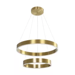 kelvo® VENOM 61187 Μοντέρνο Κρεμαστό Φωτιστικό Οροφής LED 75W 8818lm 120° AC 220-240V IP20 Ρυθμιζόμενο Λευκό CCT με Χειριστήριο από 2700K έως 6000K Dimmable - Lumileds SMD Chip - Χρυσό Βούρτσας - Μ60 x Π60 x Υ40cm - 3 Χρόνια Εγγύηση