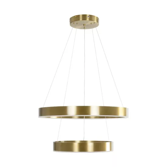 kelvo® VENOM 61187 Μοντέρνο Κρεμαστό Φωτιστικό Οροφής LED 75W 8818lm 120° AC 220-240V IP20 Ρυθμιζόμενο Λευκό CCT με Χειριστήριο από 2700K έως 6000K Dimmable - Lumileds SMD Chip - Χρυσό Βούρτσας - Μ60 x Π60 x Υ40cm - 3 Χρόνια Εγγύηση