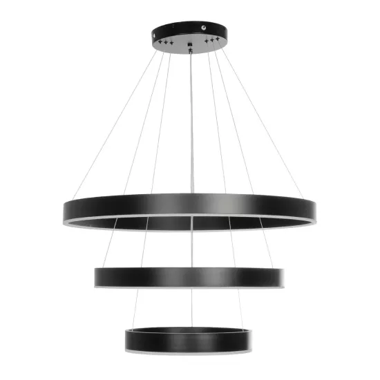 kelvo® VENOM 61188 Μοντέρνο Κρεμαστό Φωτιστικό Οροφής LED 120W 14158lm 120° AC 220-240V IP20 Ρυθμιζόμενο Λευκό CCT με Χειριστήριο από 2700K έως 6000K Dimmable - Lumileds SMD Chip - Μαύρο Ματ - Μ80 x Π80 x Υ60cm - 3 Χρόνια Εγγύηση