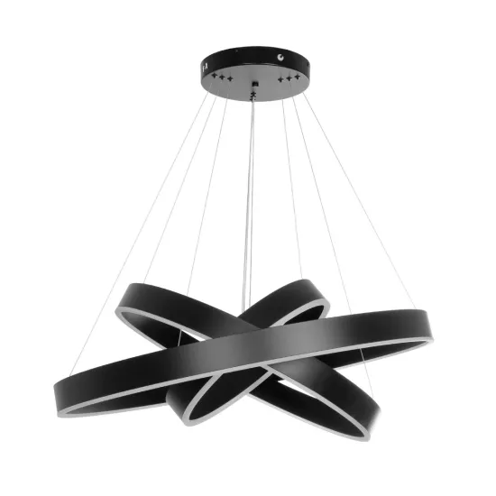 kelvo® VENOM 61188-DECO Μοντέρνο Κρεμαστό Φωτιστικό Οροφής LED 120W 14158lm 120° AC 220-240V IP20 Ρυθμιζόμενο Λευκό CCT με Χειριστήριο από 2700K έως 6000K Dimmable - Lumileds SMD Chip - Μαύρο Ματ - Μ80 x Π80 x Υ60cm - 3 Χρόνια Εγγύηση